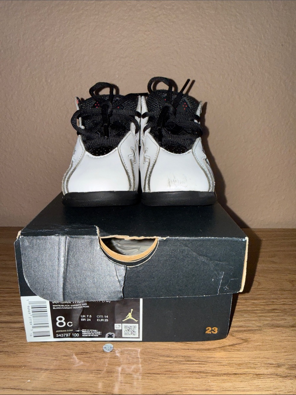 Jordan Kids White and Black High-Top Sneakers